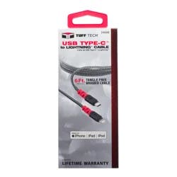 Tuff Tech 6-Foot USB-C to Lightning Cable
