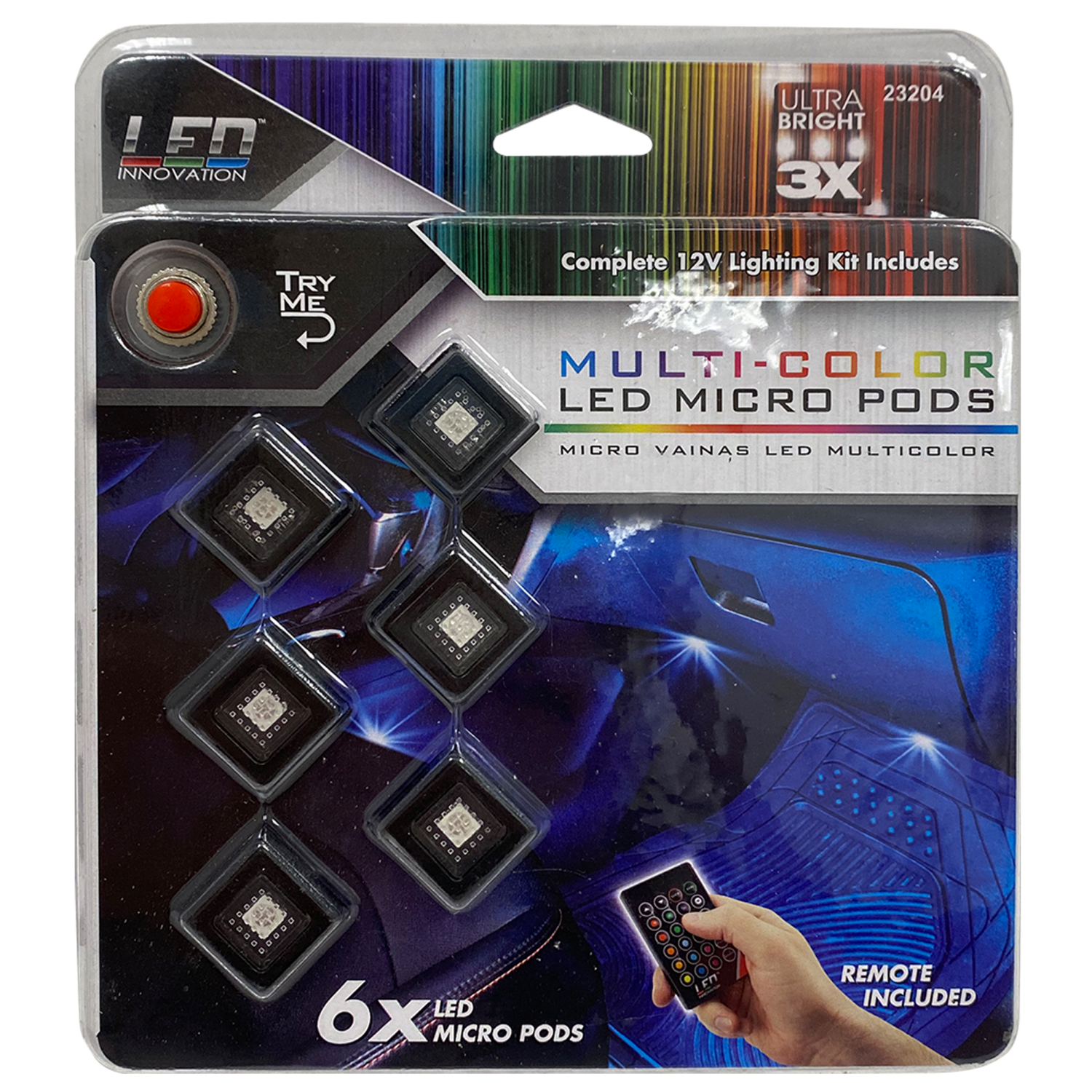 slide 1 of 1, Custom Accessories LED Innovation 6-Piece Multicolor LED Micro Pods Kit, 6 ct