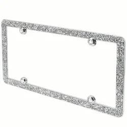 Custom Accessories Crushed Bling License Plate Frame