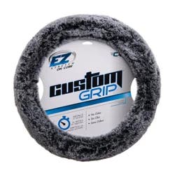 Custom Accessories Grey Fur Steering Wheel Cover