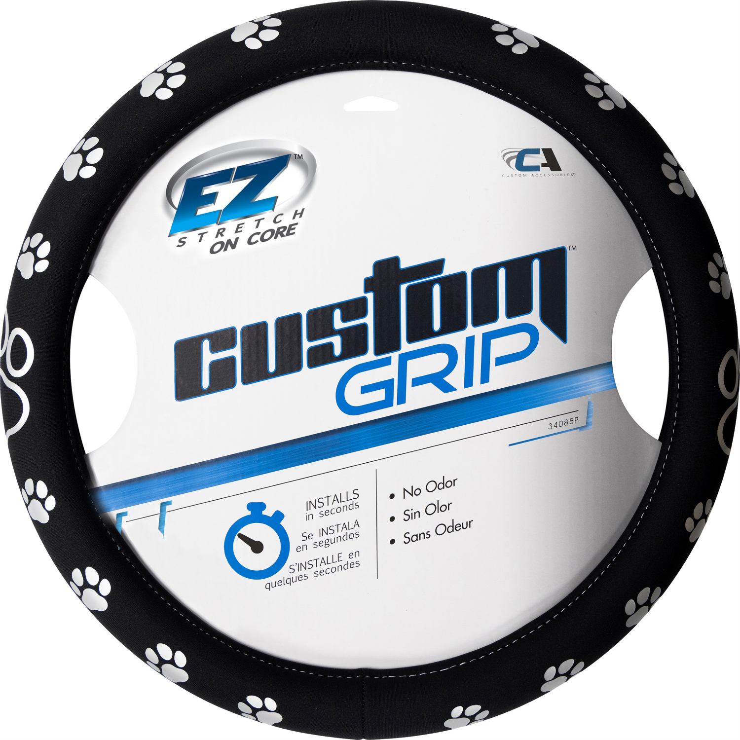 slide 1 of 1, Custom Accessories Custom SWC Paw Print Blk, 1 ct