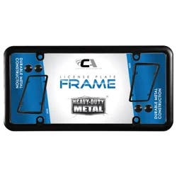 Custom Accessories Custom Frames Black Metal License Plate Frame with Caps