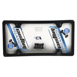 Custom Accessories Custom Frames Black Plastic License Plate Frame with Caps and Fasteners