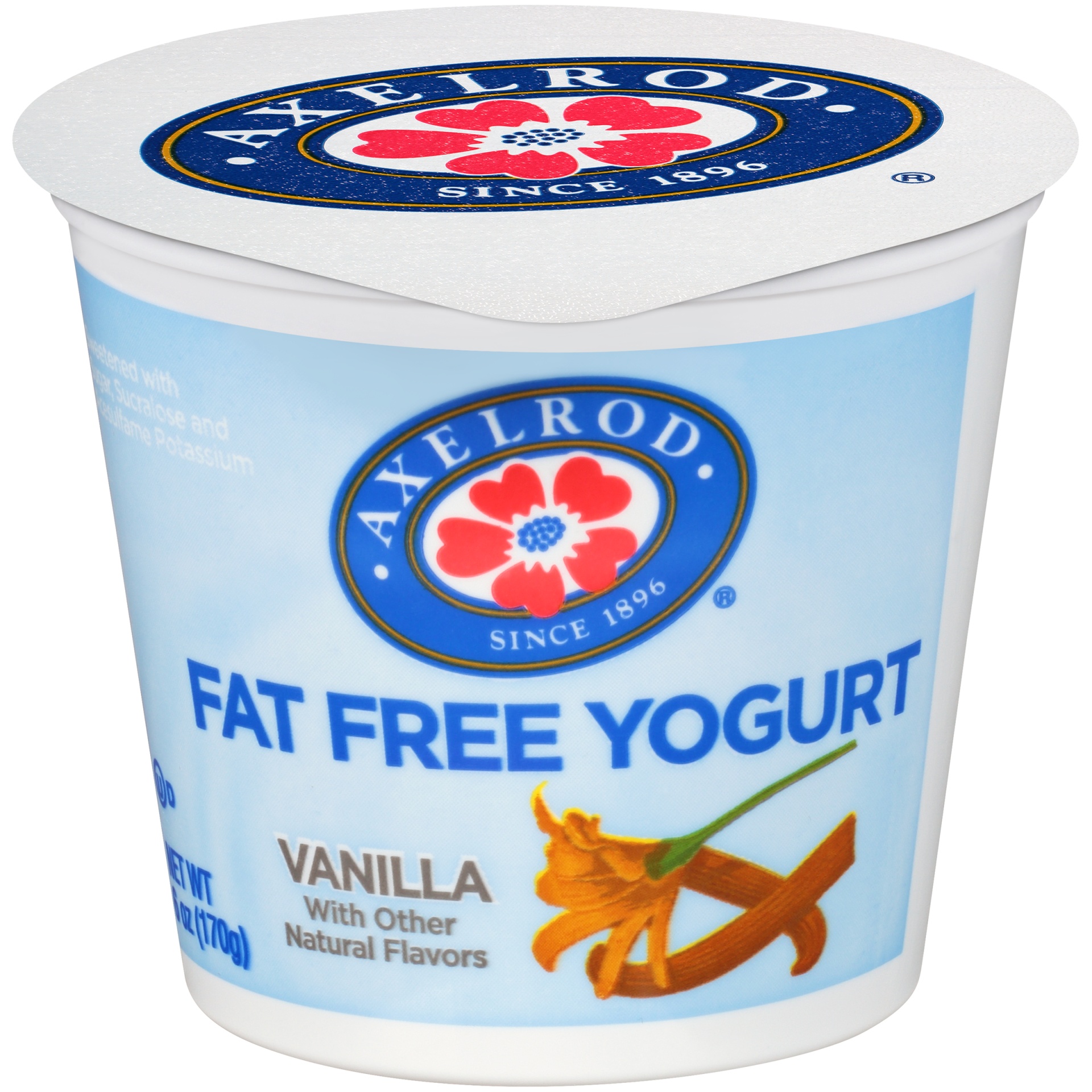 slide 1 of 7, Axelrod Fat Free Vanilla Yogurt, 6 oz