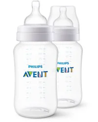 Philips Avent Anti-colic Baby Bottles, 11oz, 2pk, Clear, SCY106/02