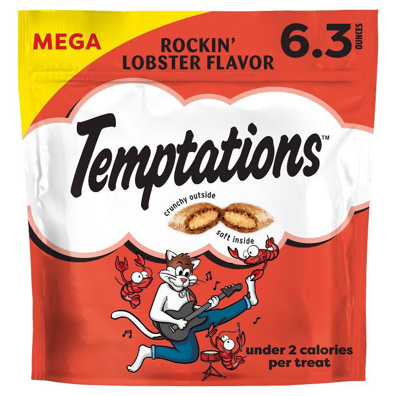 slide 1 of 10, Temptations Classic Rockin' Seafood and Lobster Flavor Crunchy Cat Treats - 6.3oz, 6.3 oz