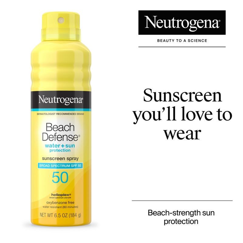 slide 3 of 12, Neutrogena Beach Defense Sunscreen Spray, SPF 50, 6.5oz, 6.5 oz