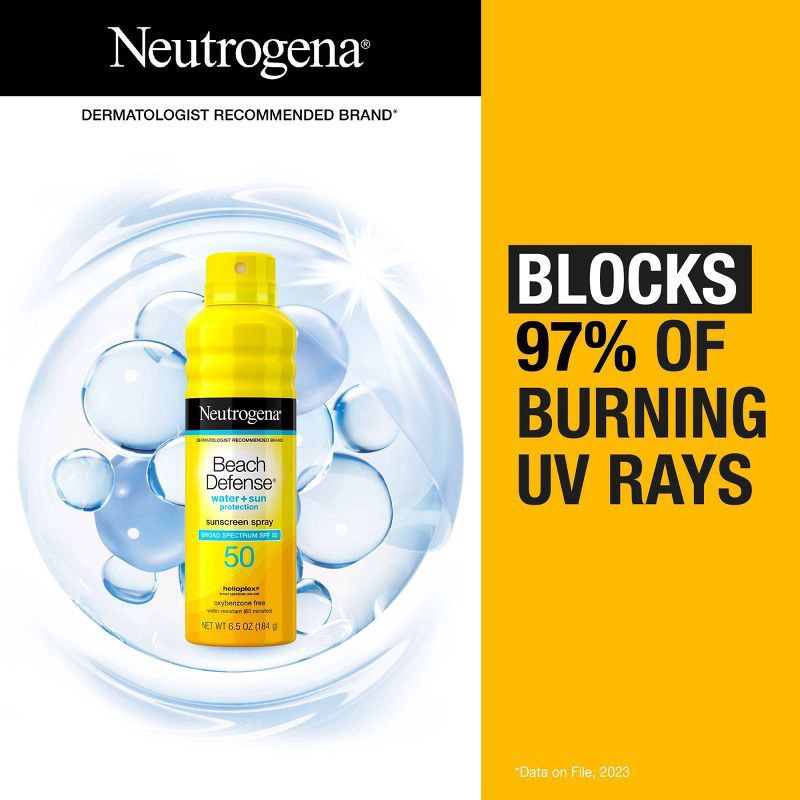 slide 3 of 11, Neutrogena Beach Defense Sunscreen Spray, SPF 50, 6.5oz, 6.5 oz