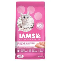 IAMS Proactive Health Sensitive Digestion and Skin Turkey Flavor Dry Cat Food - 6lbs