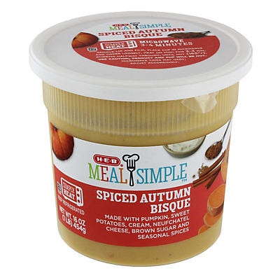 slide 1 of 1, H-E-B Meal Simple Spiced Autumn Bisque Soup, 16 oz