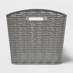 Wave XL Curved Storage Bin Gray - Brightroom™: Polypropylene, 26L Capacity, Cut-Out Handles, Universal Placement