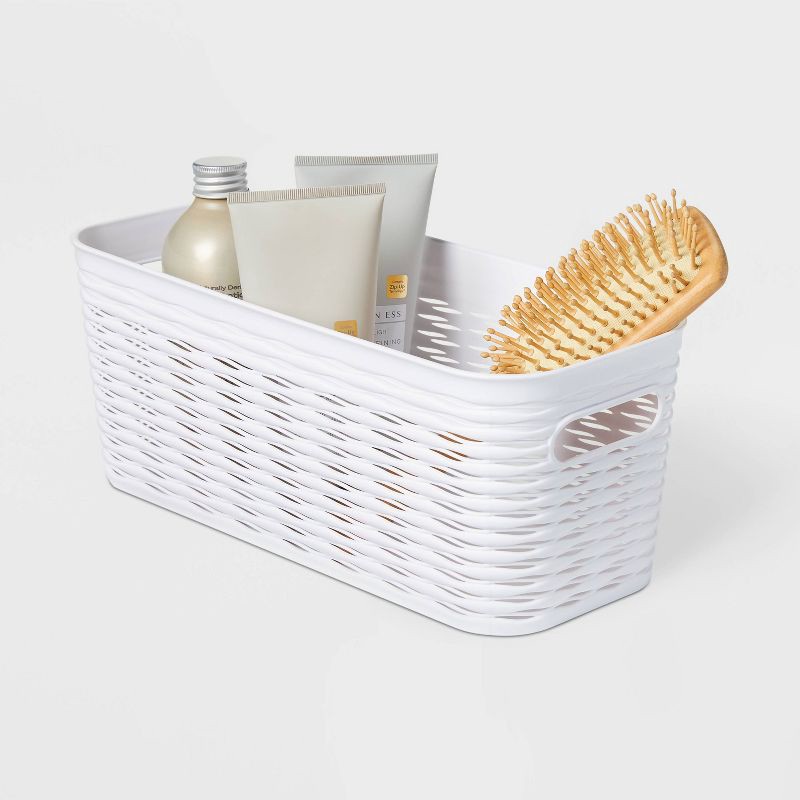 slide 2 of 3, Wave Narrow Medium Storage Bin White - Brightroom™, 1 ct