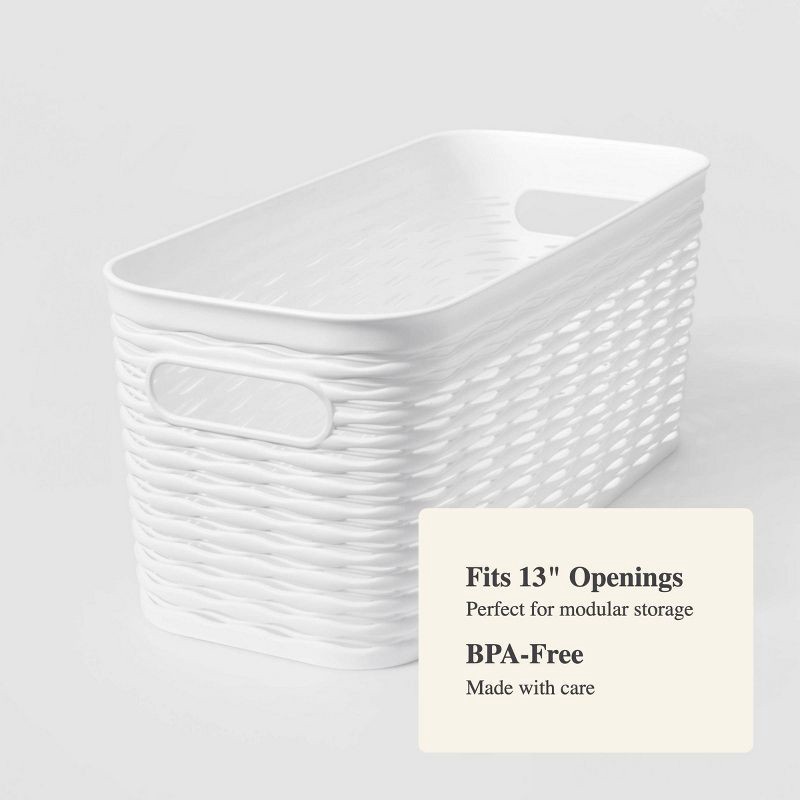 slide 4 of 4, Wave Narrow Medium Storage Bin White - Brightroom™: Polypropylene, 13.8"x5.7"x5.3", Universal Placement, 1 ct