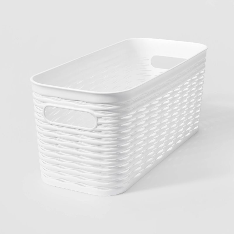 slide 1 of 3, Wave Narrow Medium Storage Bin White - Brightroom™, 1 ct