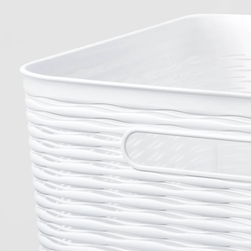 slide 3 of 3, Wave Medium Storage Bin White - Brightroom™: BPA-Free Polypropylene, 11.3"x13.8"x5.3", Fits 13" Cube System, 1 ct