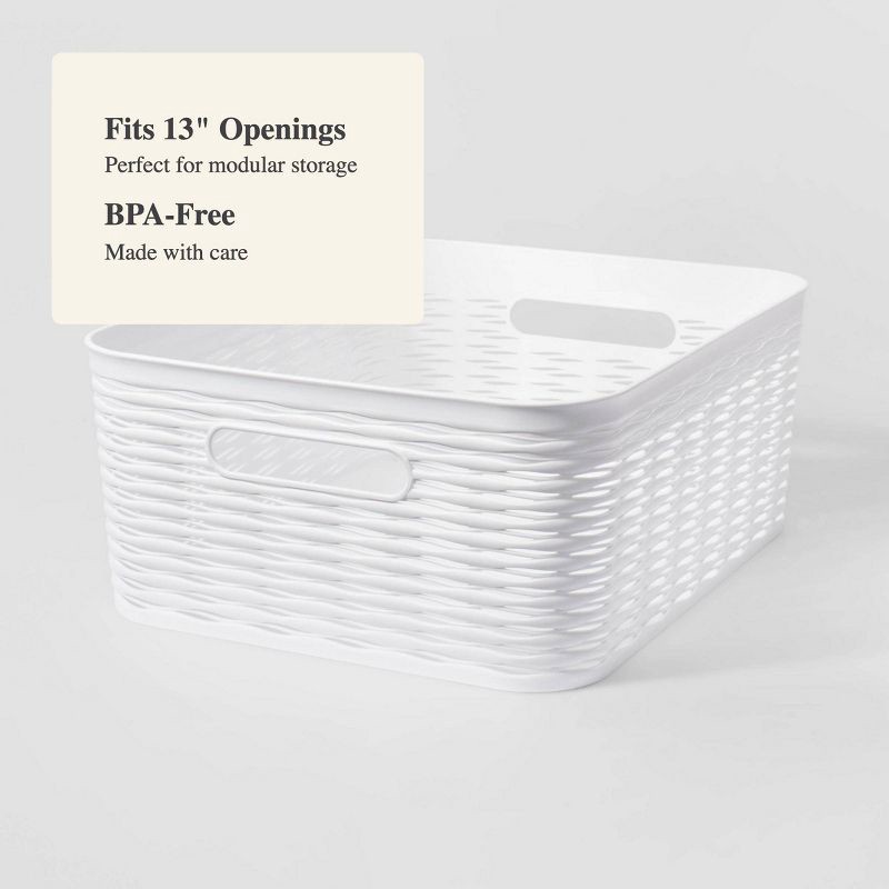 slide 4 of 4, Wave Medium Storage Bin White - Brightroom™: Polypropylene, 11.3"x13.8"x5.3", Fits 13" Cube System, 1 ct