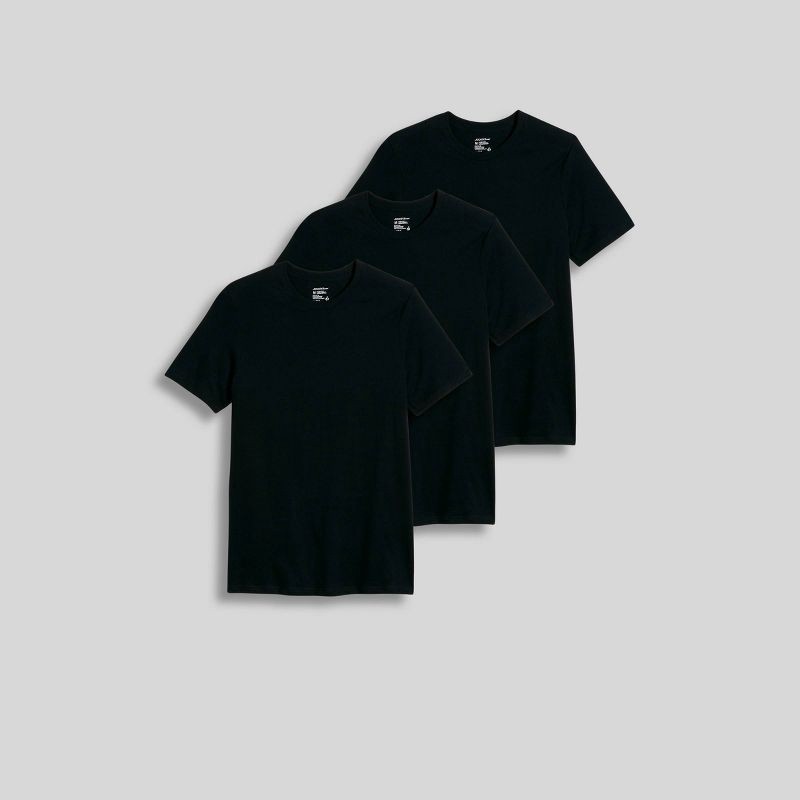 slide 3 of 4, Jockey Generation™ Men's 100% Cotton Crew Neck 3pk Undershirt - Black L: Moisture Wicking, 3 ct