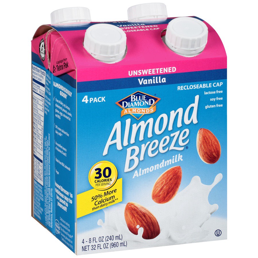 slide 2 of 8, Almond Breeze Unsweetened Vanilla, 8 oz