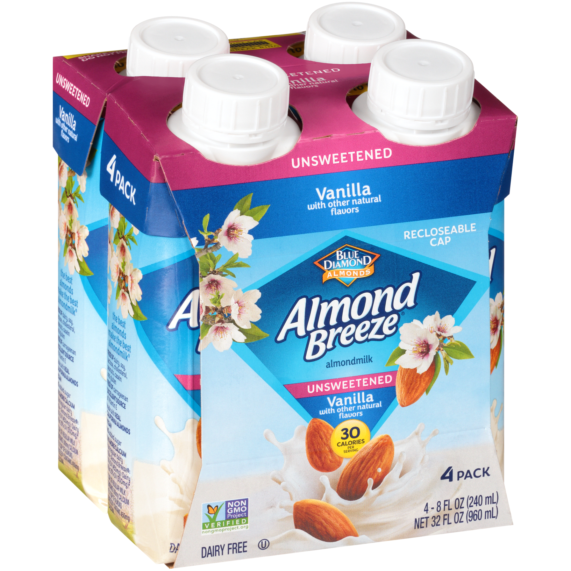 slide 1 of 8, Almond Breeze Unsweetened Vanilla, 8 oz