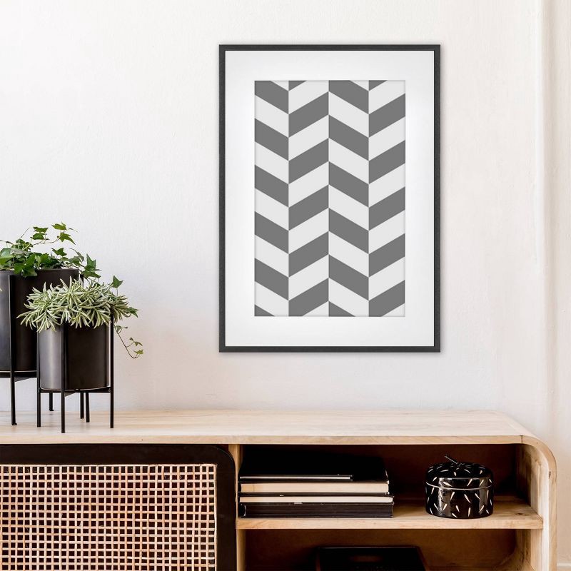 slide 4 of 5, 15.4"x21.4" Matted to 11" x 17" Thin Gallery Matted Wall Frame Black - Threshold™: Modern Aluminum Wall Display, 1 ct