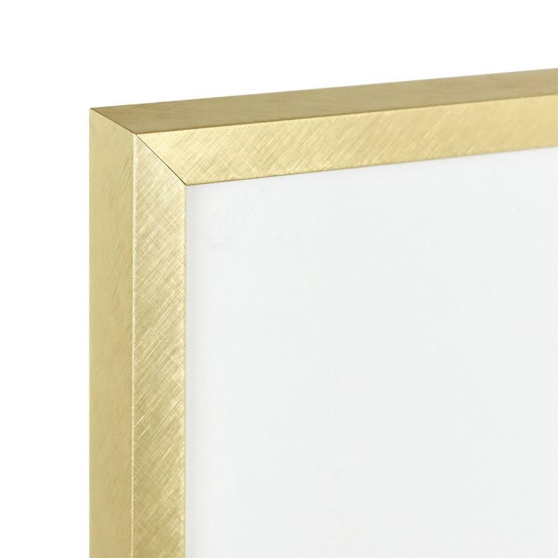 slide 3 of 6, 12.9"x12.9" Matted to 4"x6" Thin Metal Gallery Frame Brass - Threshold™: Modern Wall Decor, Aluminum, 1 ct