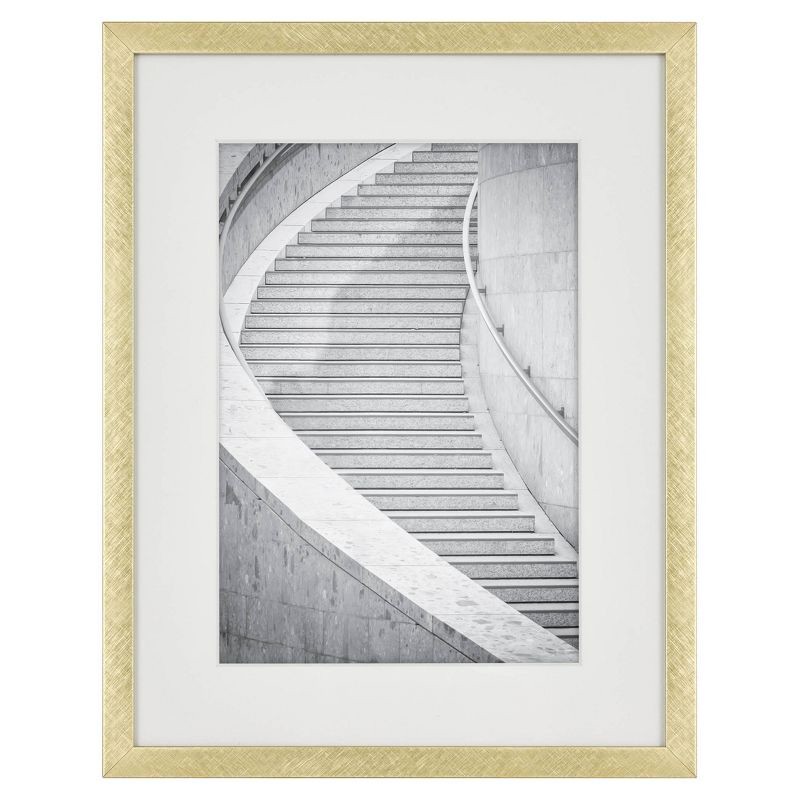 slide 1 of 4, 7.4" x 9.4" Matted to 5" x 7" Thin Metal Tabletop Frame Brass - Threshold™, 1 ct