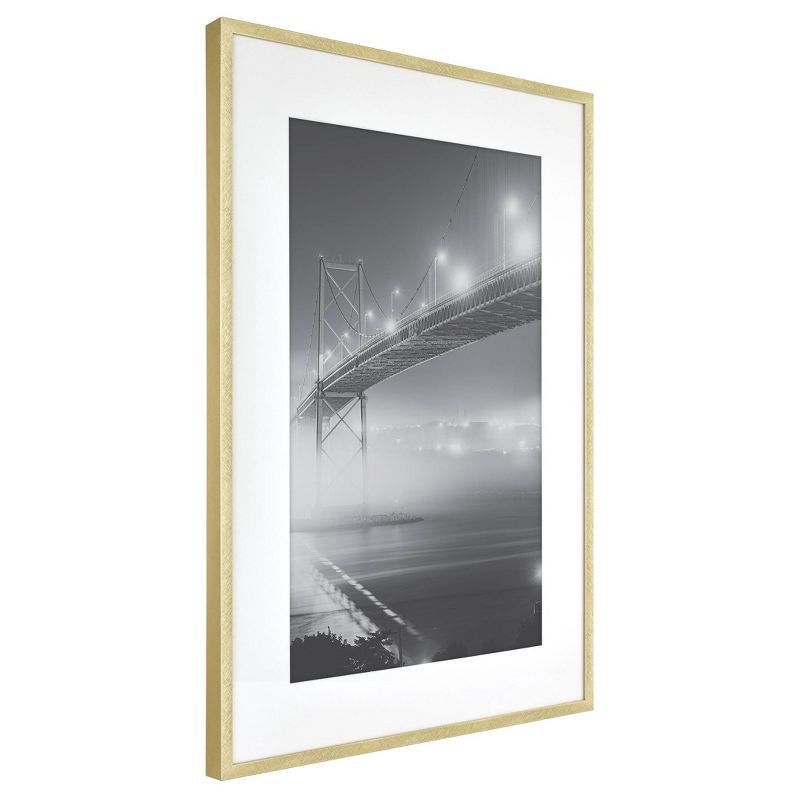 slide 2 of 5, 15.4" x 21.4" Matted to 11" x 17" Thin Metal Gallery Frame Brass - Threshold™, 1 ct