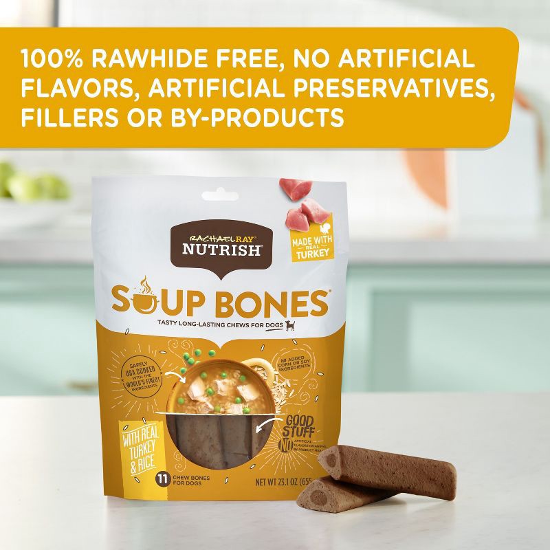 slide 3 of 5, Nutrish Soup Bones Real Turkey & Rice Chewy Dog Treats - 23.1oz/11ct, 23.1 oz, 11 ct