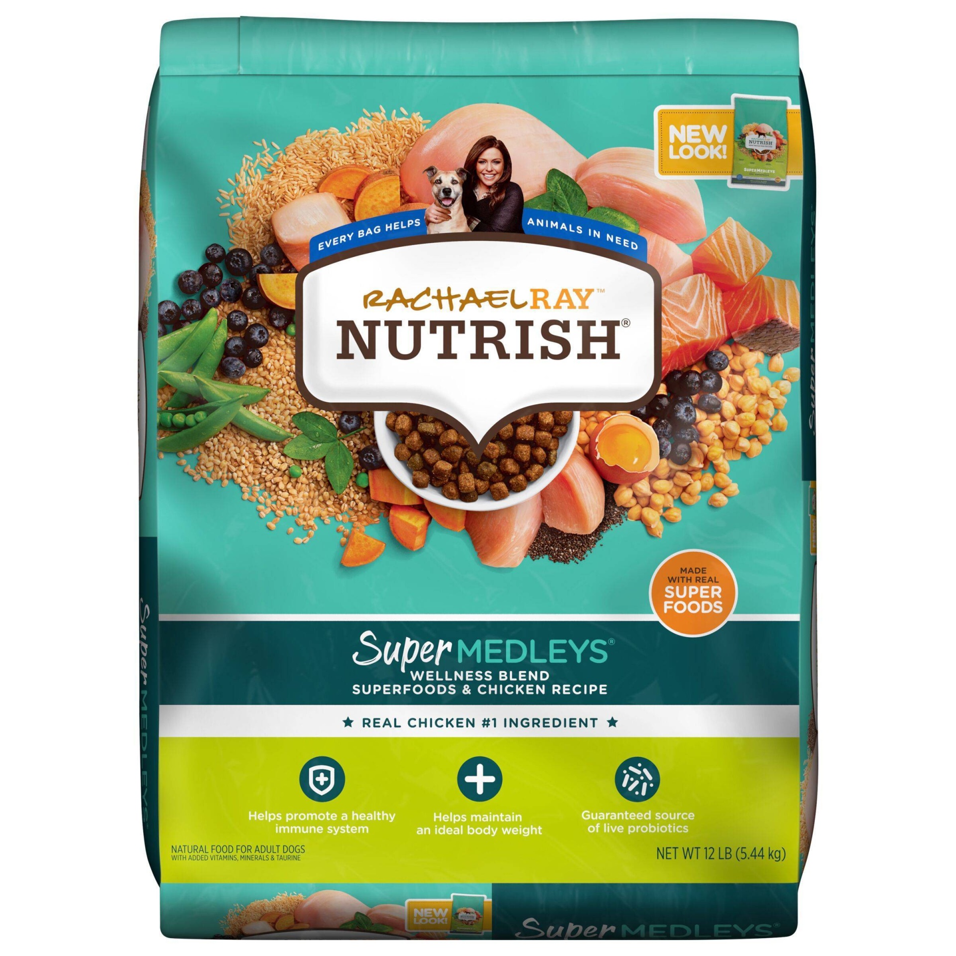 slide 1 of 9, Rachael Ray Nutrish Super Medleys Wellness Blend Superfoods & Chicken Recipe Adult Super Premium Dry Dog Food - 12lbs, 12 lb