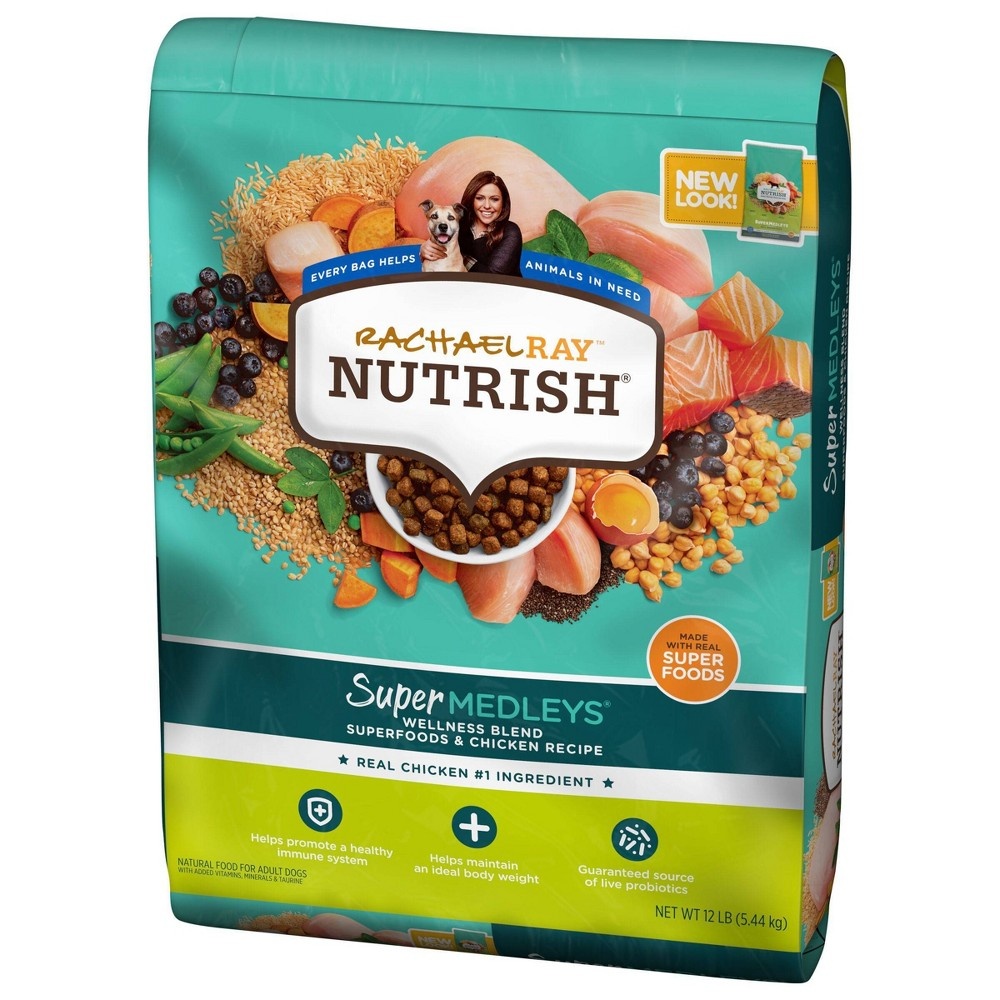 slide 4 of 9, Rachael Ray Nutrish Super Medleys Wellness Blend Superfoods & Chicken Recipe Adult Super Premium Dry Dog Food - 12lbs, 12 lb