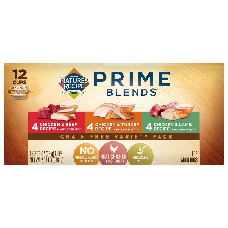 slide 9 of 9, Nature's Recipe Grain-Free Chicken, Beef, Turkey & Lamb Wet Dog Food - 2.75oz/12ct Variety Pack, 2.75 oz, 12 ct