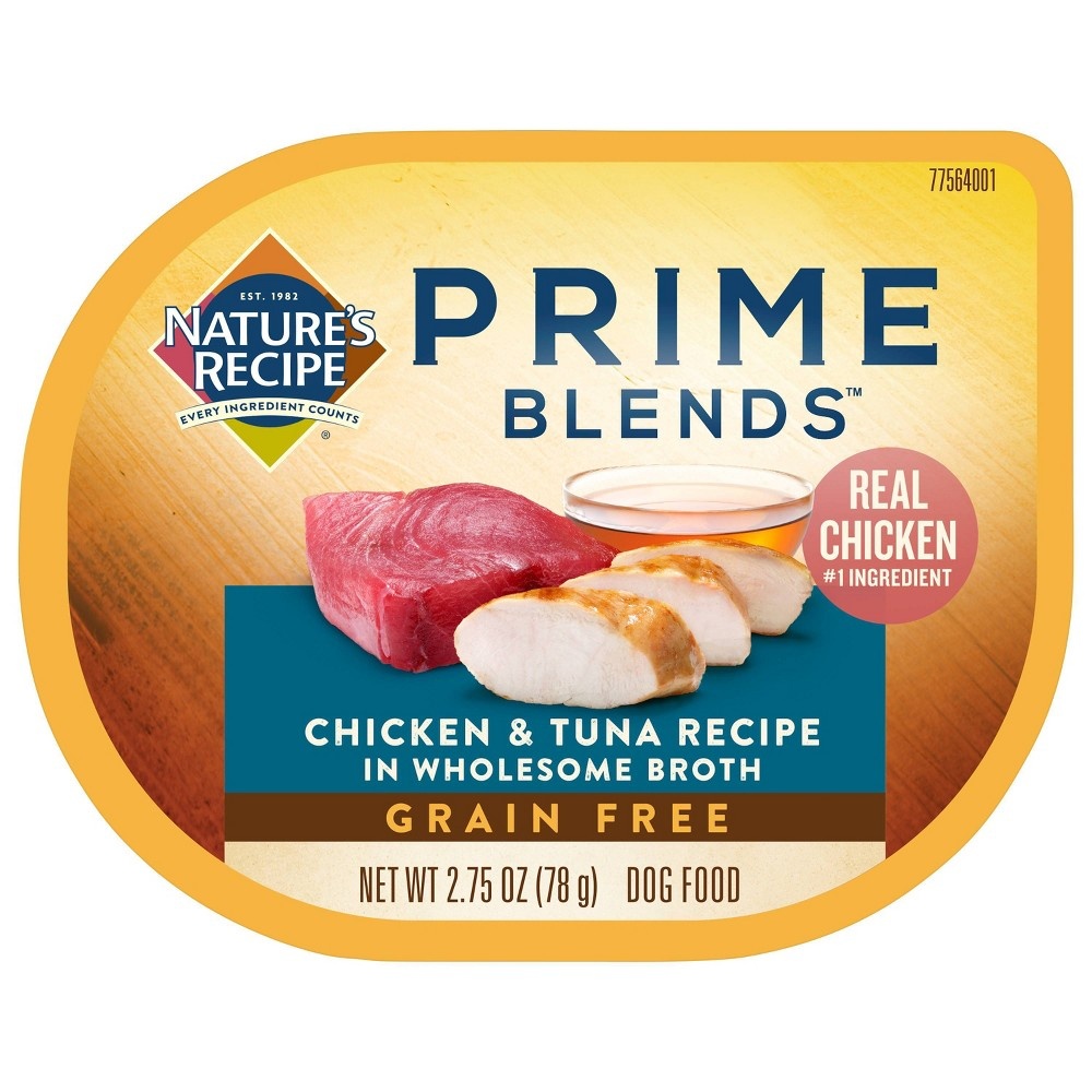 slide 2 of 3, Nature's Recipe Prime Blends Grain Free Wet Dog Food Chicken & Tuna Recipe In Wholesome Broth - 2.75oz, 2.75 oz