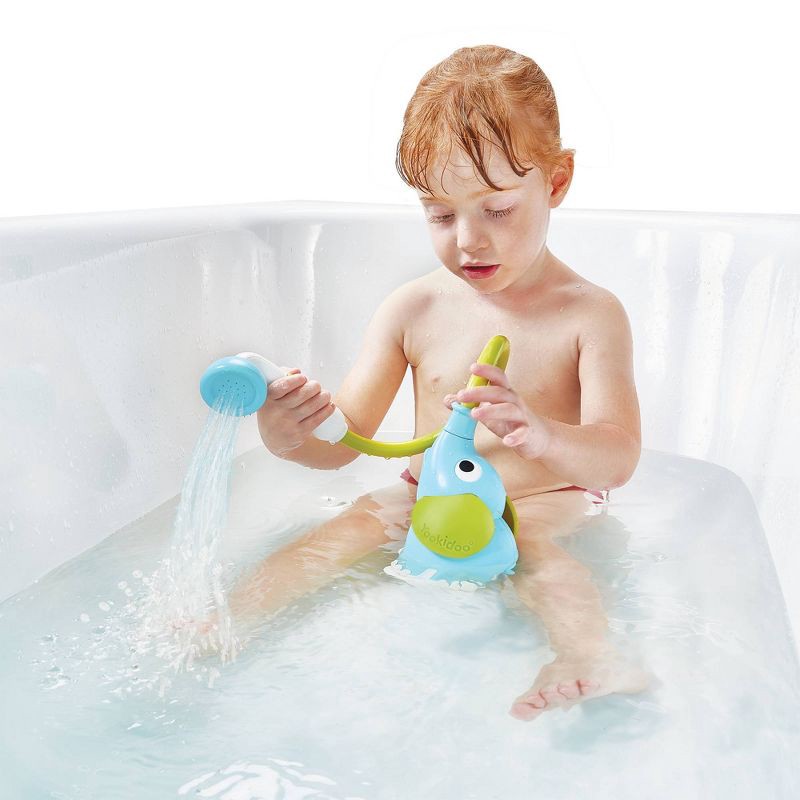 slide 5 of 11, Yookidoo Elephant Baby Shower Bath Toy - Blue/Green, 1 ct
