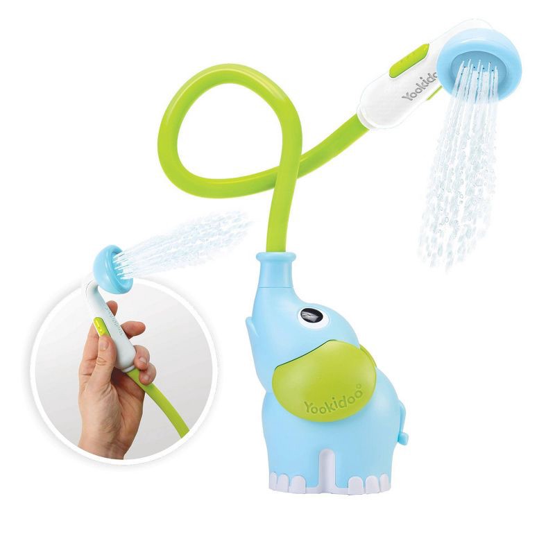 slide 1 of 11, Yookidoo Elephant Baby Shower Bath Toy - Blue/Green, 1 ct