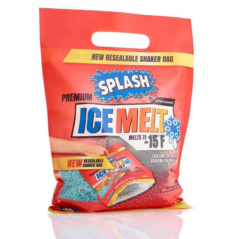 slide 1 of 2, SPLASH 10lbs Premium 15°F Ice Melt Resealable Shaker Bag, 10 lb