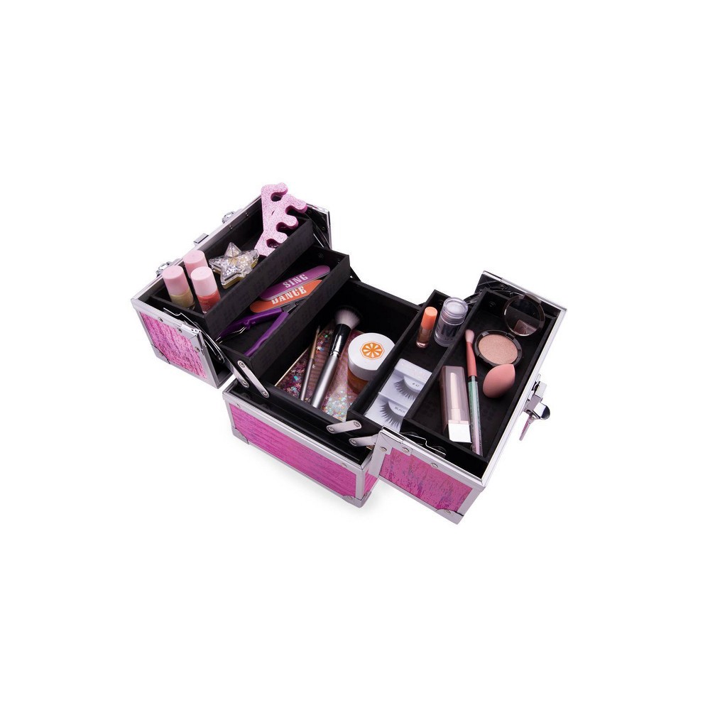 slide 4 of 5, Caboodles Train Case - Holographic Pink, 1 ct