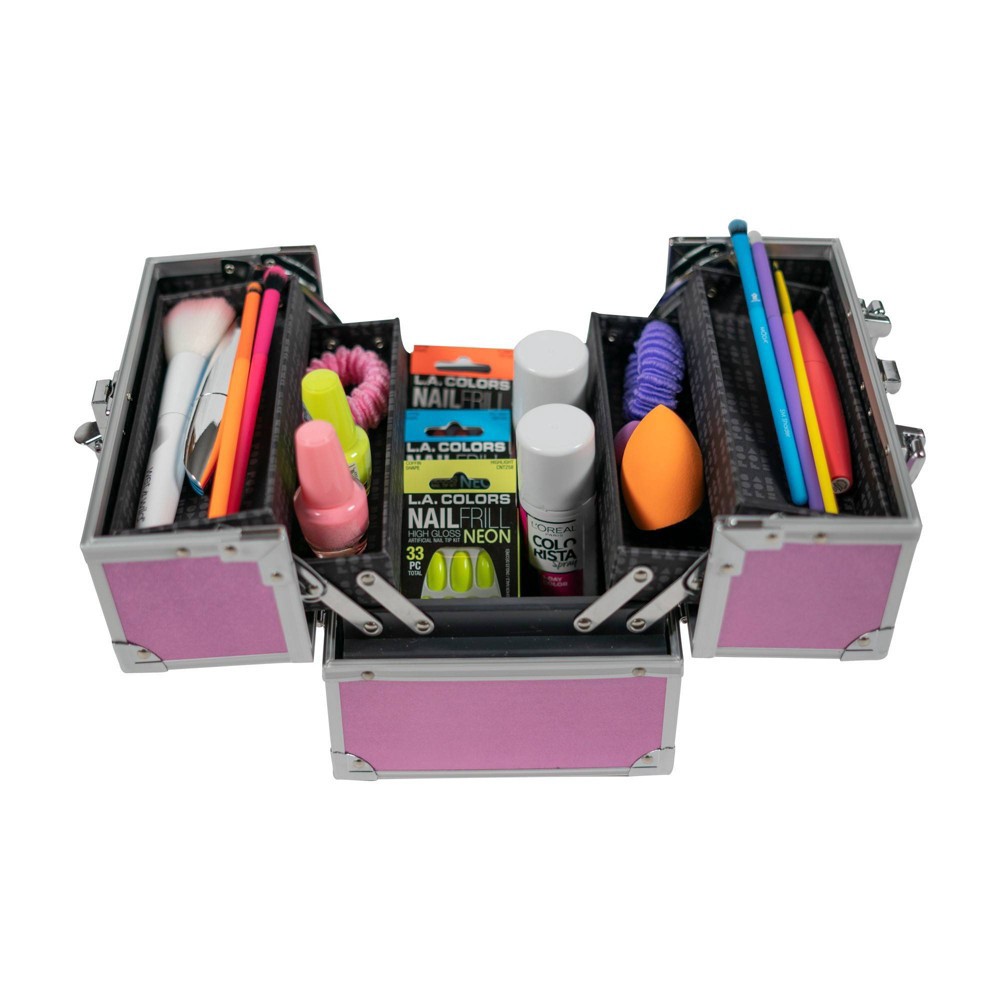 slide 5 of 5, Caboodles Train Case - Holographic Pink, 1 ct