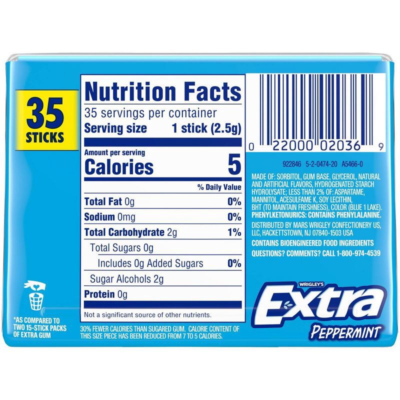 EXTRA Peppermint Sugarfree Chewing Gum, 35-Stick Mega Pack