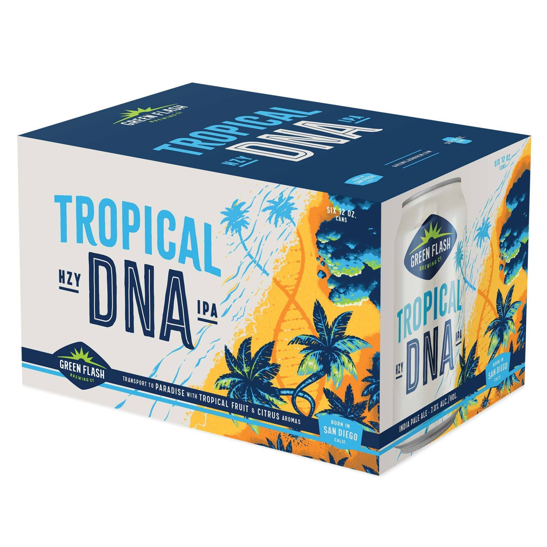 slide 1 of 4, Green Flash Tropical DNA IPA Beer - 6pk/12 fl oz Cans, 6 ct; 12 fl oz