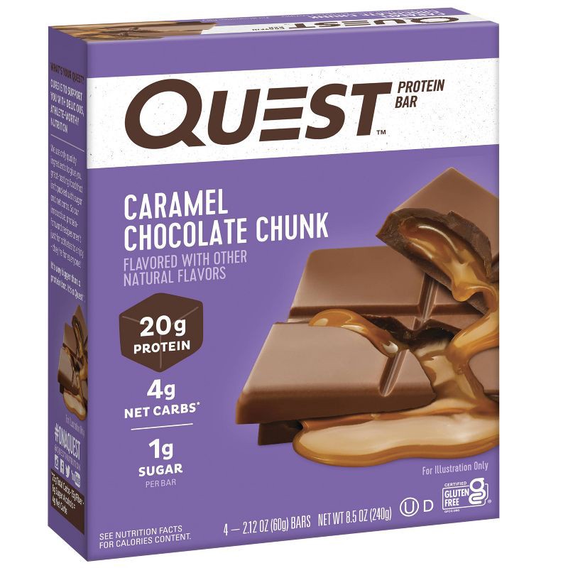 slide 2 of 7, Quest Nutrition Caramel Chocolate Chunk Protein Bar - 4ct, 4 ct