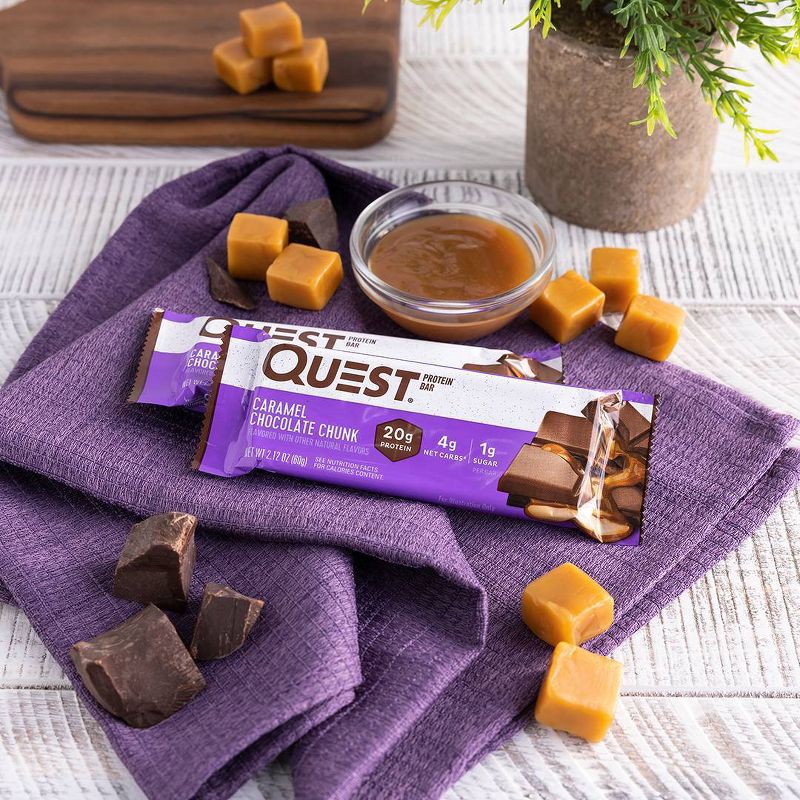 slide 6 of 7, Quest Nutrition Caramel Chocolate Chunk Protein Bar - 4ct, 4 ct