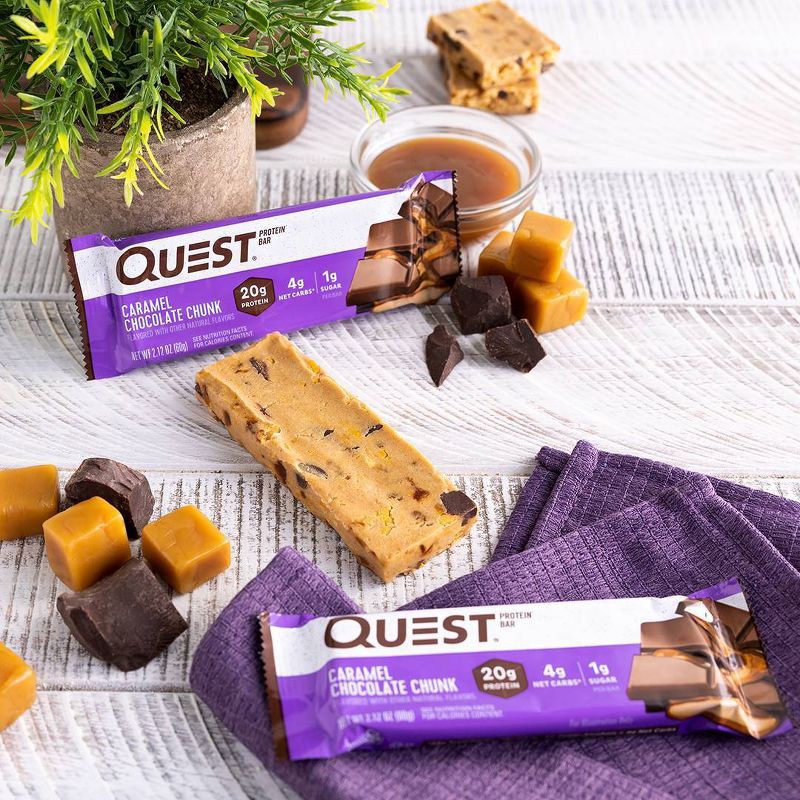 slide 7 of 7, Quest Nutrition Caramel Chocolate Chunk Protein Bar - 4ct, 4 ct