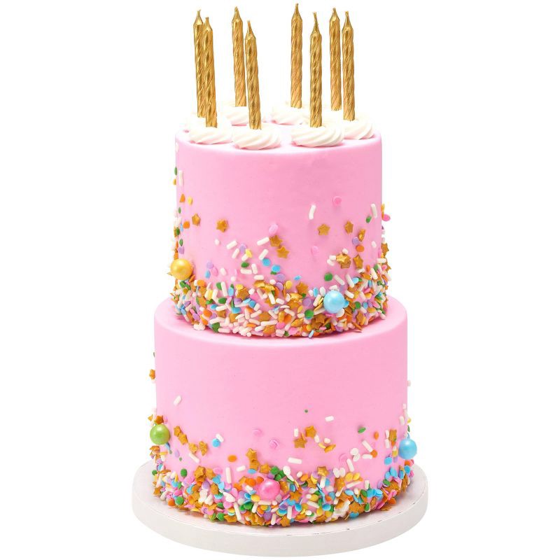 slide 2 of 5, Bakery Crafts Gold Spiral 2.5" Candles - 12ct, 12 ct