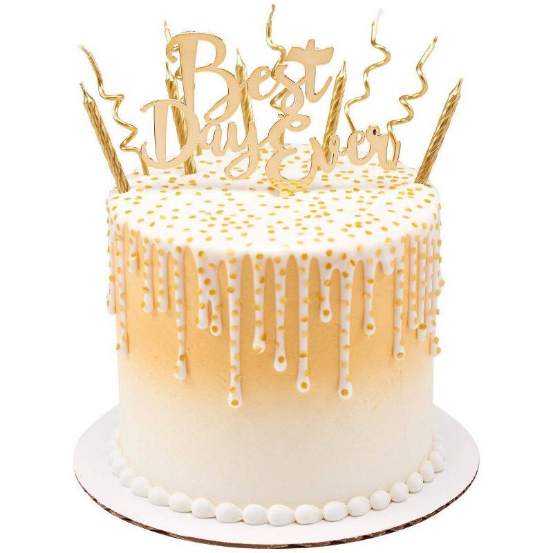 slide 3 of 5, Bakery Crafts Gold Spiral 2.5" Candles - 12ct, 12 ct