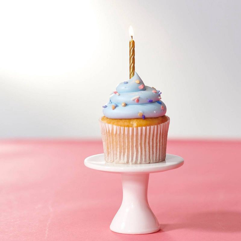 slide 5 of 5, Bakery Crafts Gold Spiral 2.5" Candles - 12ct, 12 ct