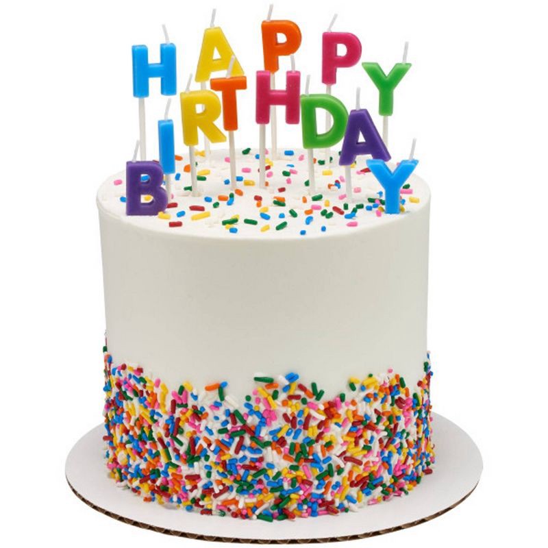 slide 3 of 5, Bakery Crafts Happy Birthday Letters 1" Candles - 13ct, 13 ct