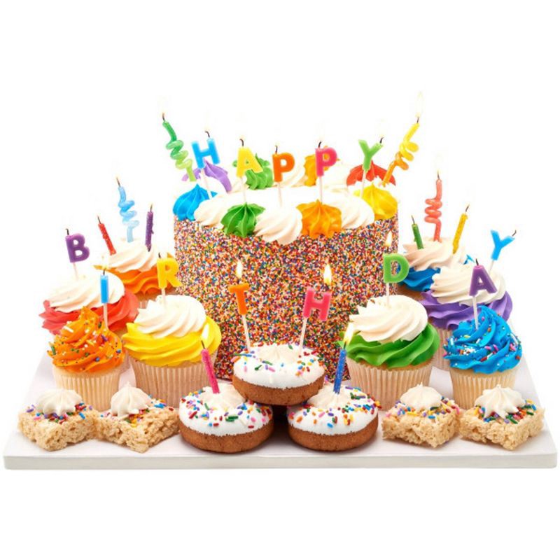 slide 5 of 5, Bakery Crafts Happy Birthday Letters 1" Candles - 13ct, 13 ct