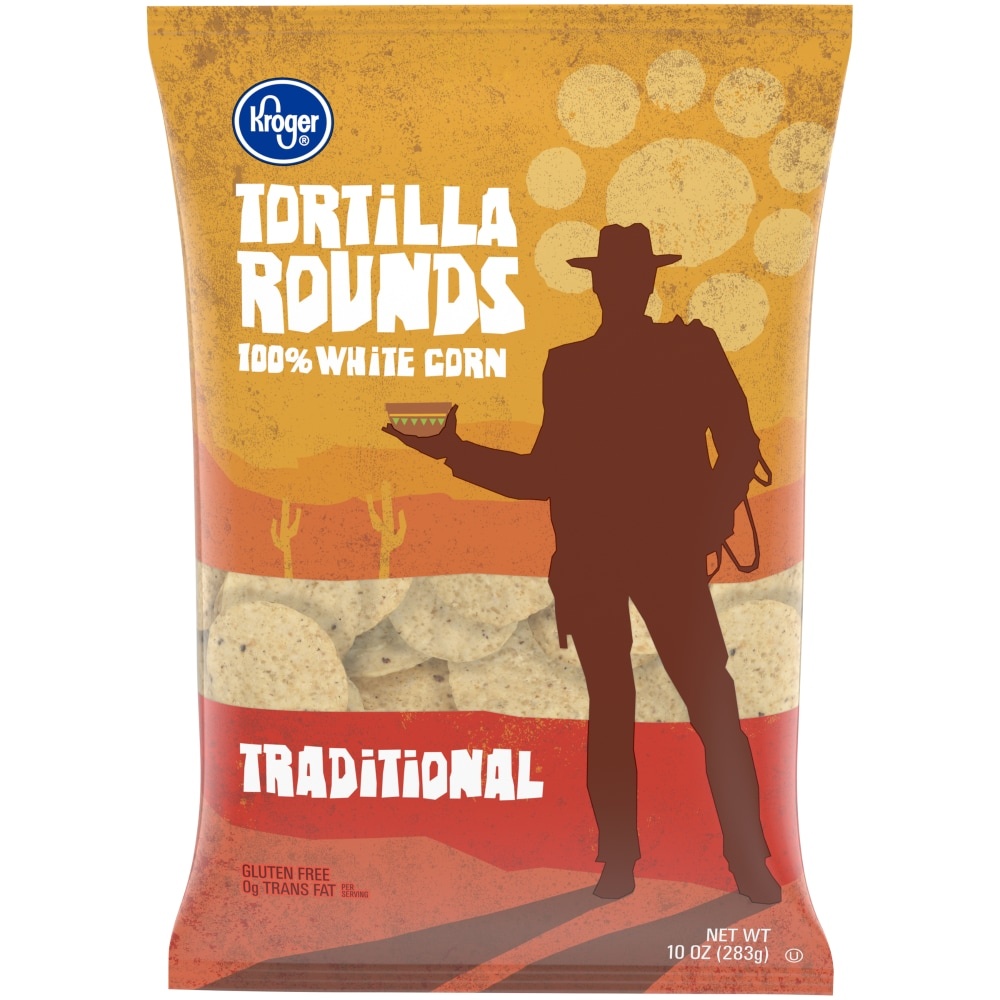 slide 1 of 1, Kroger Traditional White Corn Round Tortilla Chips, 10 oz