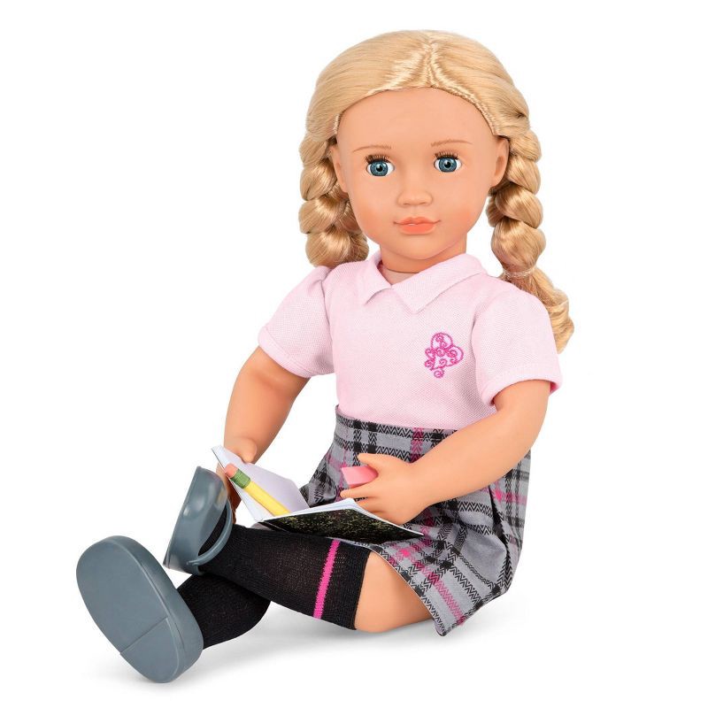 slide 4 of 8, Our Generation Hally with Storybook & Accessories 18" Posable School Doll, 1 ct