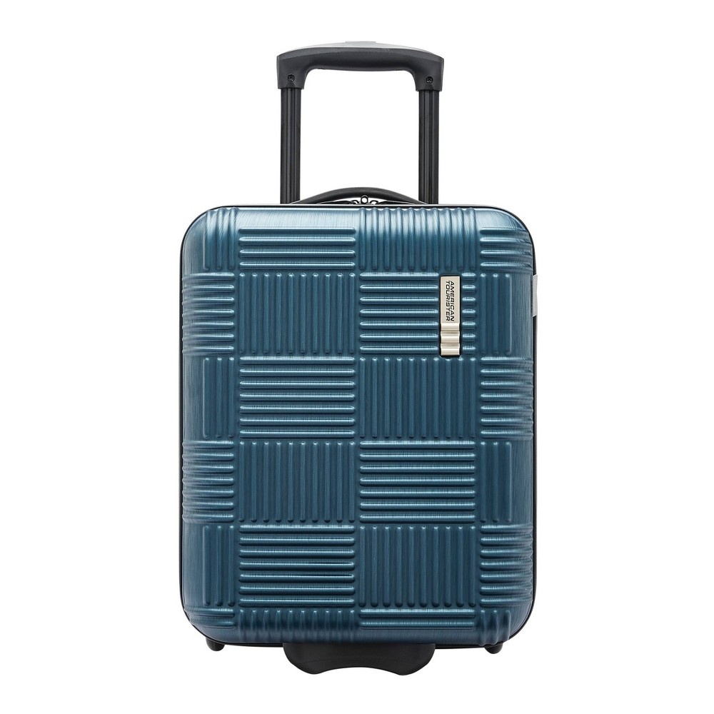 slide 2 of 10, American Tourister Underseat Hardside Carry On Suitcase - Deep Teal Checkered, 1 ct